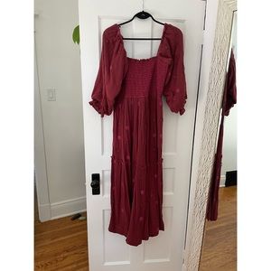Free People Dahlia Embroidered Maxi Dress